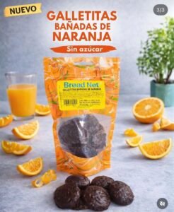 COOKIES DE NARANJA BAÑADAS BREAD NET X130GRS